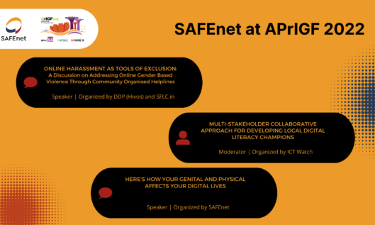 image show SAFEnet schedule at APrIGF 2022